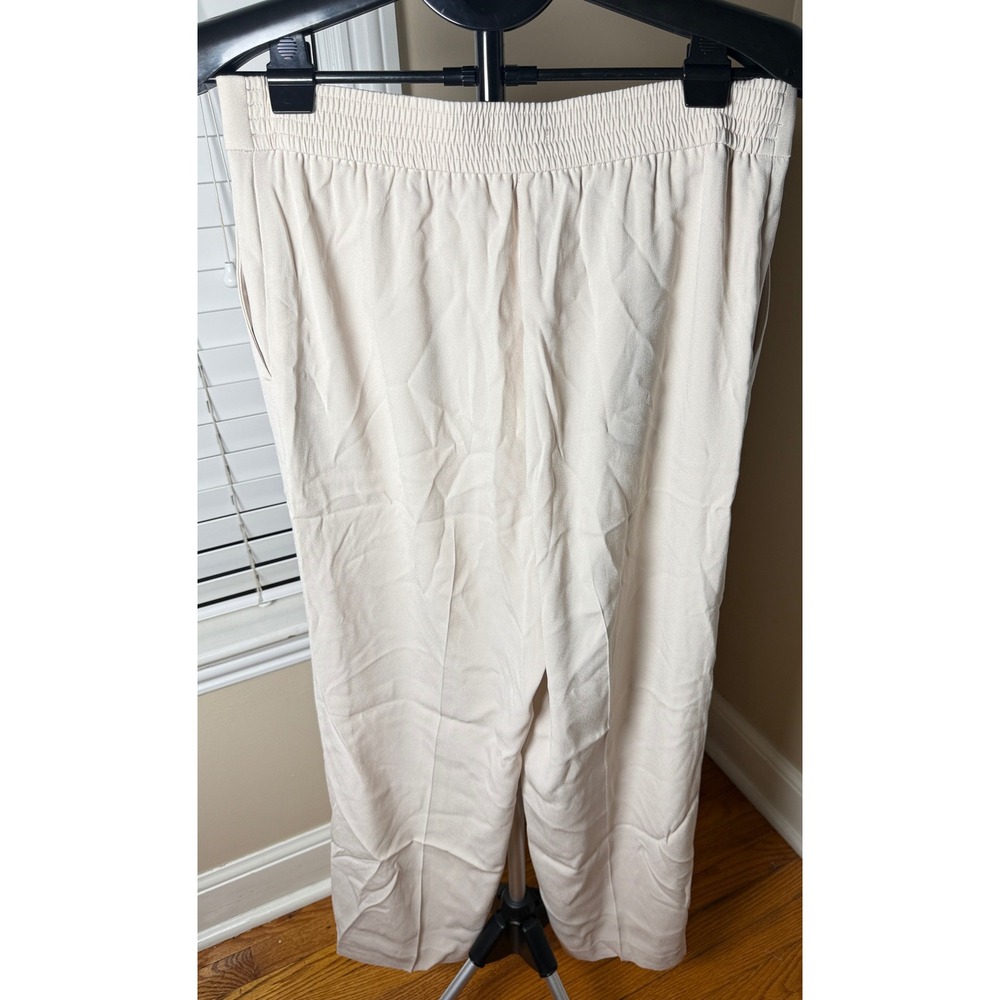 Quince Stretch Crepe Classic Trouser Pants Textured Sand Beige Size 12 NWT - Picture 3 of 7